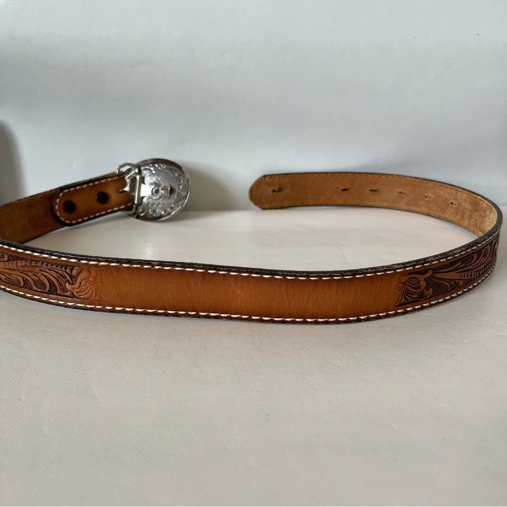 Tony Lama Brown Leather Western Belt